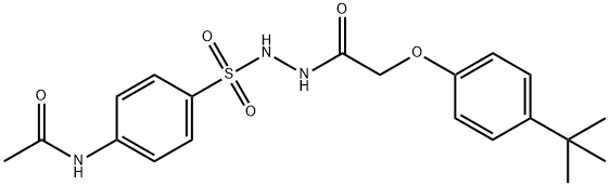 N-[4-({2-[2-(4-tert-butylphenoxy)acetyl]hydrazino}sulfonyl)phenyl]acetamide Struktur