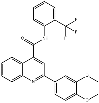 2-(3,4-dimethoxyphenyl)-N-[2-(trifluoromethyl)phenyl]-4-quinolinecarboxamide Struktur