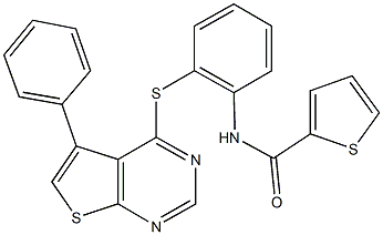 N-{2-[(5-phenylthieno[2,3-d]pyrimidin-4-yl)sulfanyl]phenyl}-2-thiophenecarboxamide Struktur