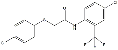 2-[(4-chlorophenyl)sulfanyl]-N-[4-chloro-2-(trifluoromethyl)phenyl]acetamide Struktur