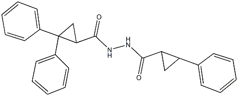 2,2-diphenyl-N'-[(2-phenylcyclopropyl)carbonyl]cyclopropanecarbohydrazide Struktur