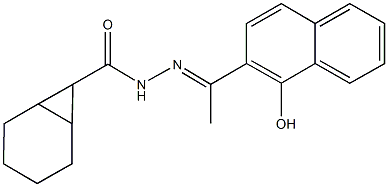 N'-[1-(1-hydroxy-2-naphthyl)ethylidene]bicyclo[4.1.0]heptane-7-carbohydrazide Struktur