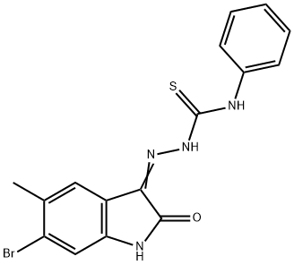 6-bromo-5-methyl-1H-indole-2,3-dione 3-(N-phenylthiosemicarbazone) Struktur