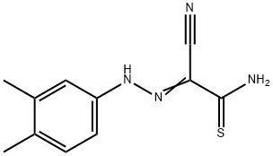 2-cyano-2-[(3,4-dimethylphenyl)hydrazono]ethanethioamide Struktur