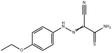 2-cyano-2-[(4-ethoxyphenyl)hydrazono]ethanethioamide Struktur