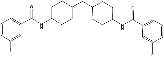 3-fluoro-N-[4-({4-[(3-fluorobenzoyl)amino]cyclohexyl}methyl)cyclohexyl]benzamide Struktur