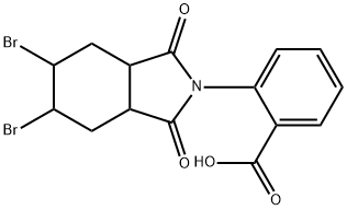 2-(5,6-dibromo-1,3-dioxooctahydro-2H-isoindol-2-yl)benzoic acid Struktur