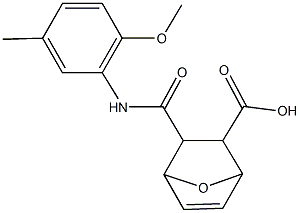 3-[(2-methoxy-5-methylanilino)carbonyl]-7-oxabicyclo[2.2.1]hept-5-ene-2-carboxylic acid Struktur