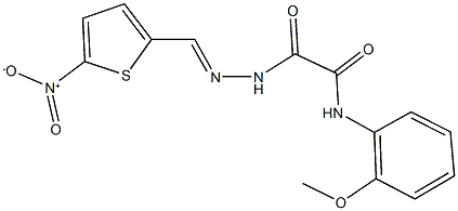 2-[2-({5-nitro-2-thienyl}methylene)hydrazino]-N-(2-methoxyphenyl)-2-oxoacetamide Struktur