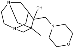 1-methyl-9-(4-morpholinylmethyl)-3,6-diazatricyclo[4.3.1.1~3,8~]undecan-9-ol Struktur