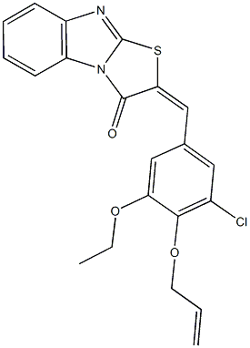 2-[4-(allyloxy)-3-chloro-5-ethoxybenzylidene][1,3]thiazolo[3,2-a]benzimidazol-3(2H)-one Struktur