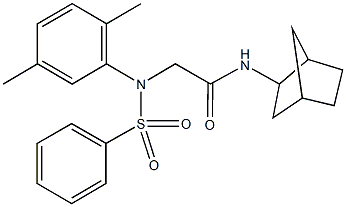 N-bicyclo[2.2.1]hept-2-yl-2-[2,5-dimethyl(phenylsulfonyl)anilino]acetamide Struktur