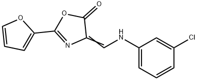 4-[(3-chloroanilino)methylene]-2-(2-furyl)-1,3-oxazol-5(4H)-one Struktur