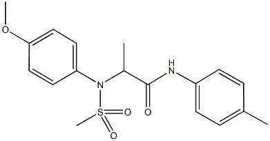 2-[4-methoxy(methylsulfonyl)anilino]-N-(4-methylphenyl)propanamide Struktur