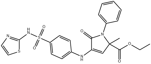 ethyl 2-methyl-5-oxo-1-phenyl-4-{4-[(1,3-thiazol-2-ylamino)sulfonyl]anilino}-2,5-dihydro-1H-pyrrole-2-carboxylate Struktur