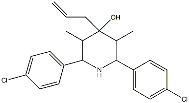 4-allyl-2,6-bis(4-chlorophenyl)-3,5-dimethyl-4-piperidinol Struktur