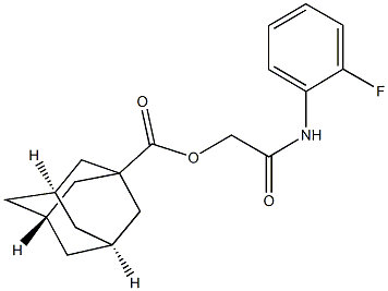 2-(2-fluoroanilino)-2-oxoethyl 1-adamantanecarboxylate Struktur