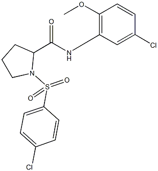 N-(5-chloro-2-methoxyphenyl)-1-[(4-chlorophenyl)sulfonyl]pyrrolidine-2-carboxamide Struktur