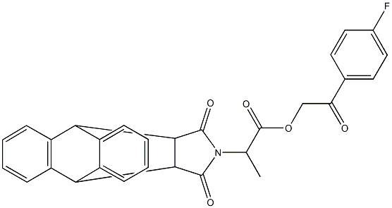 2-(4-fluorophenyl)-2-oxoethyl 2-(16,18-dioxo-17-azapentacyclo[6.6.5.0~2,7~.0~9,14~.0~15,19~]nonadeca-2,4,6,9,11,13-hexaen-17-yl)propanoate Struktur