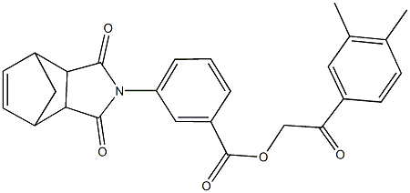 2-(3,4-dimethylphenyl)-2-oxoethyl 3-(3,5-dioxo-4-azatricyclo[5.2.1.0~2,6~]dec-8-en-4-yl)benzoate Struktur