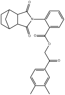 2-(3,4-dimethylphenyl)-2-oxoethyl 2-(3,5-dioxo-4-azatricyclo[5.2.1.0~2,6~]dec-4-yl)benzoate Struktur