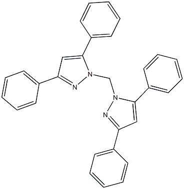 1-[(3,5-diphenyl-1H-pyrazol-1-yl)methyl]-3,5-diphenyl-1H-pyrazole Struktur