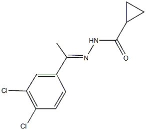 N'-[1-(3,4-dichlorophenyl)ethylidene]cyclopropanecarbohydrazide Struktur