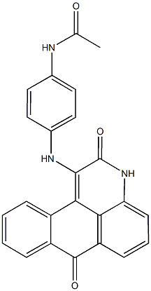 N-{4-[(2,7-dioxo-2,7-dihydro-3H-naphtho[1,2,3-de]quinolin-1-yl)amino]phenyl}acetamide Struktur