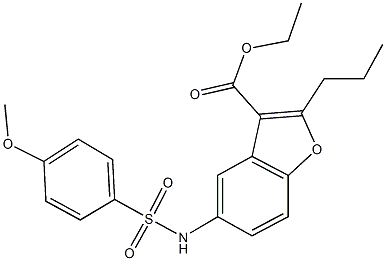 ethyl 5-{[(4-methoxyphenyl)sulfonyl]amino}-2-propyl-1-benzofuran-3-carboxylate Struktur