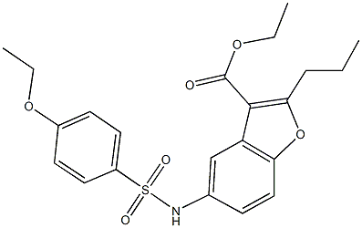 ethyl 5-{[(4-ethoxyphenyl)sulfonyl]amino}-2-propyl-1-benzofuran-3-carboxylate Struktur