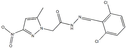 N'-(2,6-dichlorobenzylidene)-2-{3-nitro-5-methyl-1H-pyrazol-1-yl}acetohydrazide Struktur