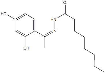 N'-[1-(2,4-dihydroxyphenyl)ethylidene]octanohydrazide Struktur