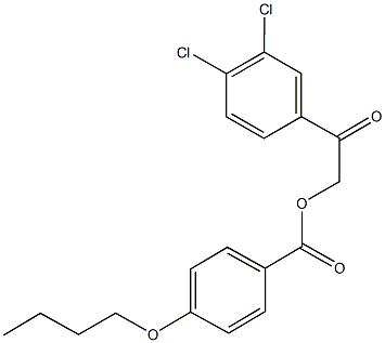 2-(3,4-dichlorophenyl)-2-oxoethyl 4-butoxybenzoate Struktur