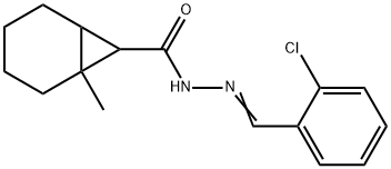 N'-(2-chlorobenzylidene)-1-methylbicyclo[4.1.0]heptane-7-carbohydrazide Struktur