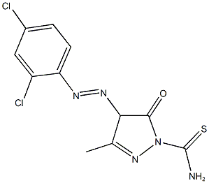 4-[(2,4-dichlorophenyl)diazenyl]-3-methyl-5-oxo-4,5-dihydro-1H-pyrazole-1-carbothioamide Struktur