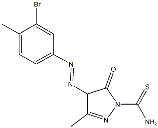 4-[(3-bromo-4-methylphenyl)diazenyl]-3-methyl-5-oxo-4,5-dihydro-1H-pyrazole-1-carbothioamide Struktur