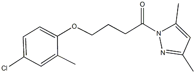 1-[4-(4-chloro-2-methylphenoxy)butanoyl]-3,5-dimethyl-1H-pyrazole Struktur