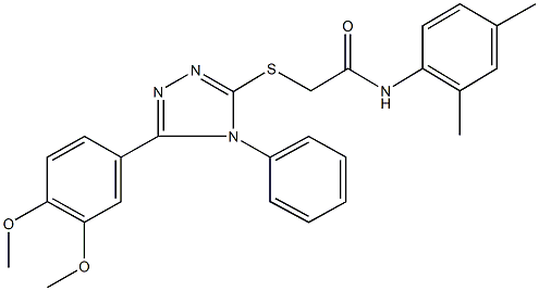 2-{[5-(3,4-dimethoxyphenyl)-4-phenyl-4H-1,2,4-triazol-3-yl]sulfanyl}-N-(2,4-dimethylphenyl)acetamide Struktur