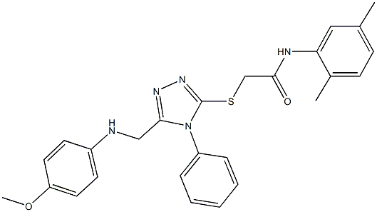 N-(2,5-dimethylphenyl)-2-({5-[(4-methoxyanilino)methyl]-4-phenyl-4H-1,2,4-triazol-3-yl}sulfanyl)acetamide Struktur