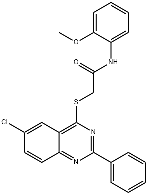 2-[(6-chloro-2-phenyl-4-quinazolinyl)sulfanyl]-N-(2-methoxyphenyl)acetamide Struktur