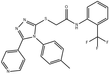 2-{[4-(4-methylphenyl)-5-(4-pyridinyl)-4H-1,2,4-triazol-3-yl]sulfanyl}-N-[2-(trifluoromethyl)phenyl]acetamide Struktur