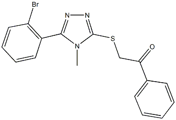 2-{[5-(2-bromophenyl)-4-methyl-4H-1,2,4-triazol-3-yl]sulfanyl}-1-phenylethanone Struktur