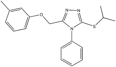 3-(isopropylsulfanyl)-5-[(3-methylphenoxy)methyl]-4-phenyl-4H-1,2,4-triazole Struktur