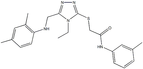 2-({5-[(2,4-dimethylanilino)methyl]-4-ethyl-4H-1,2,4-triazol-3-yl}sulfanyl)-N-(3-methylphenyl)acetamide Struktur