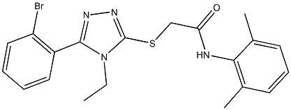 2-{[5-(2-bromophenyl)-4-ethyl-4H-1,2,4-triazol-3-yl]sulfanyl}-N-(2,6-dimethylphenyl)acetamide Struktur