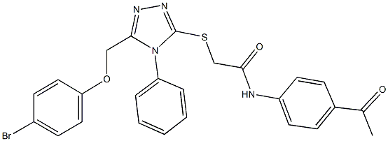 N-(4-acetylphenyl)-2-({5-[(4-bromophenoxy)methyl]-4-phenyl-4H-1,2,4-triazol-3-yl}sulfanyl)acetamide Struktur