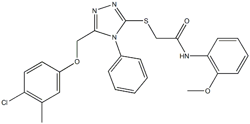 2-({5-[(4-chloro-3-methylphenoxy)methyl]-4-phenyl-4H-1,2,4-triazol-3-yl}sulfanyl)-N-(2-methoxyphenyl)acetamide Struktur