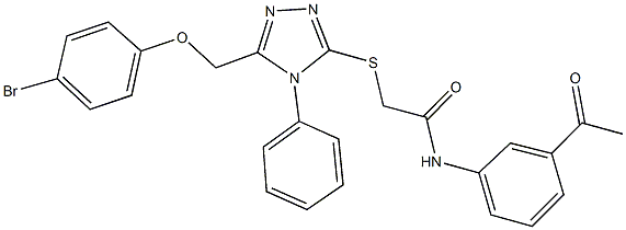 N-(3-acetylphenyl)-2-({5-[(4-bromophenoxy)methyl]-4-phenyl-4H-1,2,4-triazol-3-yl}sulfanyl)acetamide Struktur