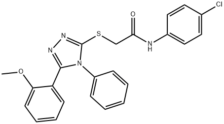 N-(4-chlorophenyl)-2-{[5-(2-methoxyphenyl)-4-phenyl-4H-1,2,4-triazol-3-yl]sulfanyl}acetamide Struktur