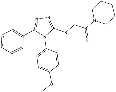 methyl 4-(3-{[2-oxo-2-(1-piperidinyl)ethyl]sulfanyl}-5-phenyl-4H-1,2,4-triazol-4-yl)phenyl ether Struktur